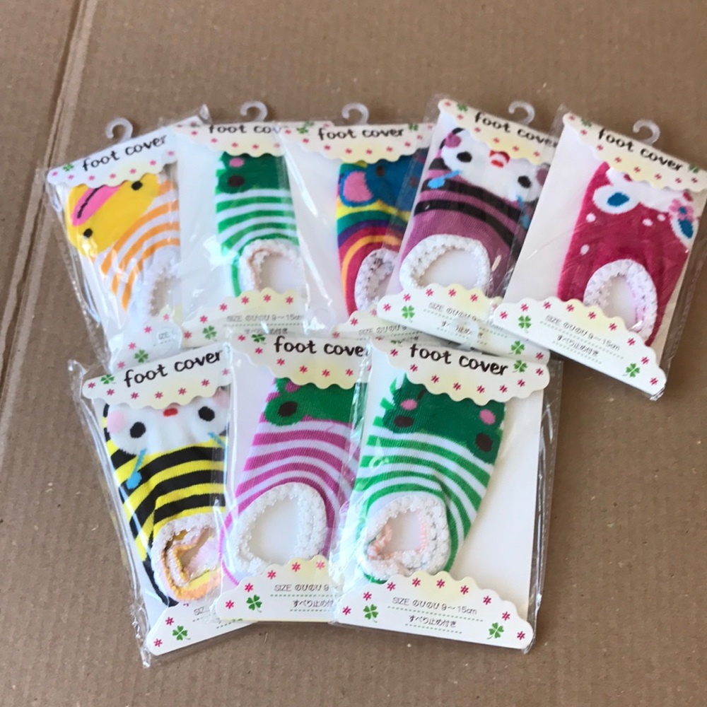 Toddler foot cover socks 9-15cm 3.5"-6" lot of 8